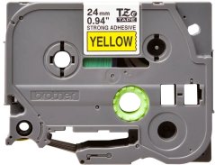BROTHER TZES651 - kazeta TZ šířky 24mm, extrémně adhesivní lamino TZE-S651, žlutá/černé písmo