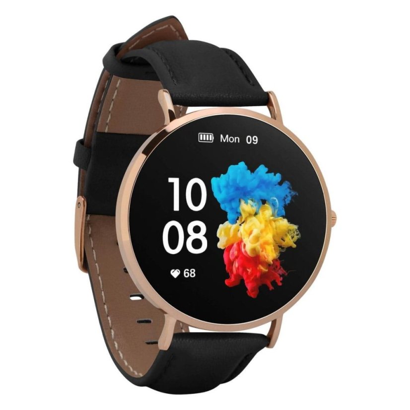 Garett Smartwatch Verona zlatá, černý řemínek