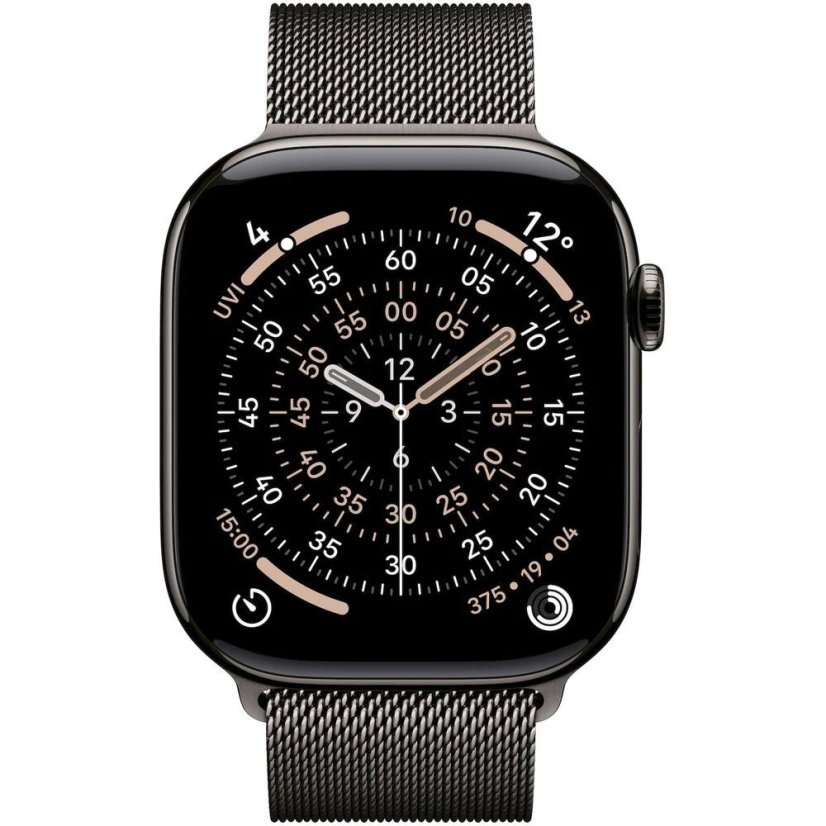 Apple Watch Series 11 GPS + Cellular 46mm Slate Titanium Case with Slate Milanese Loop - S/M