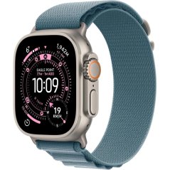 Apple Watch Ultra 3 GPS + Cellular 49mm Natural Titanium Case with Light Blue Alpine Loop - Large