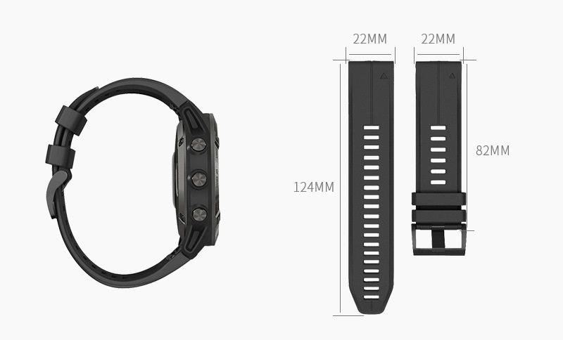 RhinoTech řemínek pro Garmin QuickFit silikonový outdoor 22mm tmavě modrý