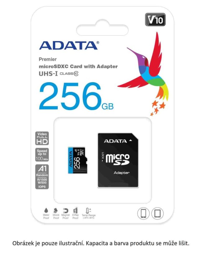 ADATA MicroSDXC karta 128GB Premier UHS-I Class 10 + adaptér