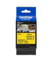 BROTHER FLe-6511 předřezané štítky - černá na žluté, 21 mm šířka