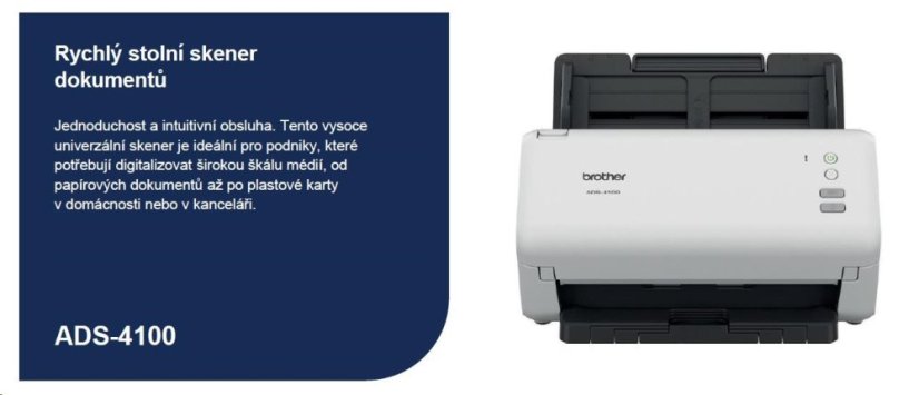BROTHER skener ADS-4100 DUALSKEN A4 35ppm/70dual 600x600 60ADF USB