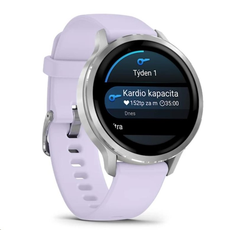 Garmin Venu® 4 - 41 mm Silver / Periwinkle silikonový řemínek