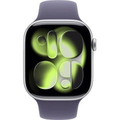 Apple Watch Series 11 GPS 46mm Silver Aluminium Case with Purple Fog Sport Band - S/M