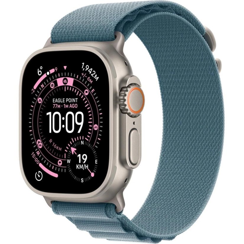 Apple Watch Ultra 3 GPS + Cellular 49mm Natural Titanium Case with Light Blue Alpine Loop - Large