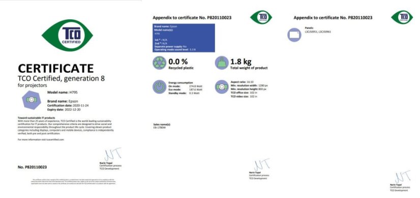EPSON projektor EB-1780W, 1280x800, 3000ANSI, 10000:1, HDMI, USB 3-in-1, MHL, WiFi, 1,8kg, 5 LET ZÁRUKA