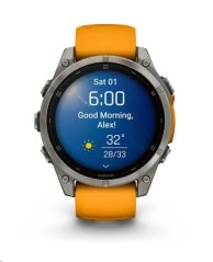 Garmin fenix® 8 – 47 mm, AMOLED, Sapphire, Titanium s Orange/Graphite silikonovým řemínkem, EU