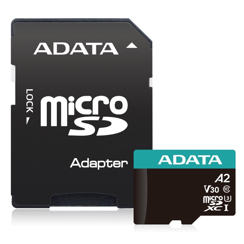 ADATA MicroSDXC karta 64GB Premier Pro UHS-I V30S (R:100/W:80 MB/s) + SD adaptér