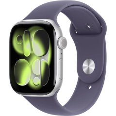 Apple Watch Series 11 GPS 46mm Silver Aluminium Case with Purple Fog Sport Band - S/M