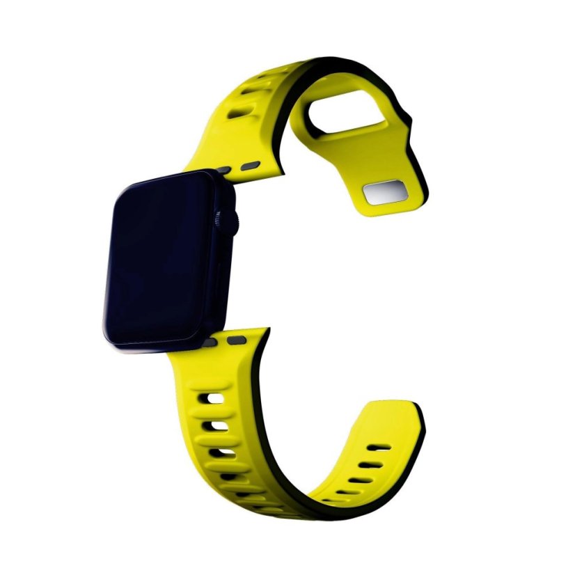 3mk Silicone Watch Strap pro Apple 42/44/45/49 mm Yellow