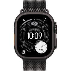Apple Watch Ultra 3 GPS + Cellular 49mm Black Titanium Case with Black Titanium Milanese Loop - Large