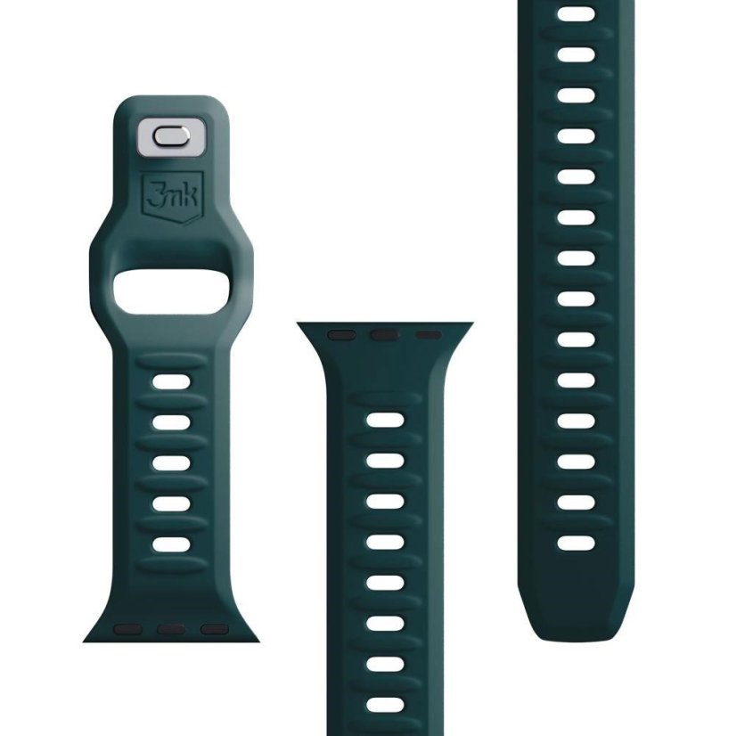 3mk Silicone Watch Strap pro Apple 42/44/45/49 mm Evergreen