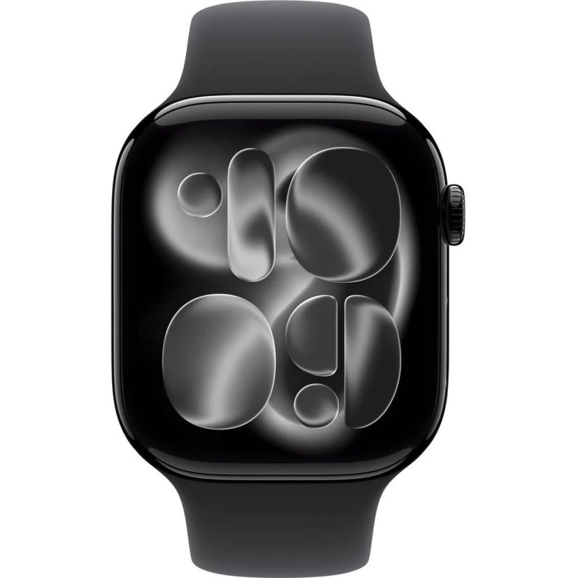 Apple Watch Series 11 GPS 46mm Jet Black Aluminium Case with Black Sport Band - M/L