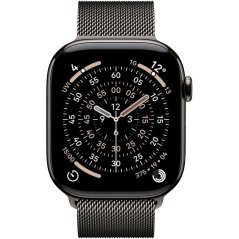 Apple Watch Series 11 GPS + Cellular 46mm Slate Titanium Case with Slate Milanese Loop - S/M