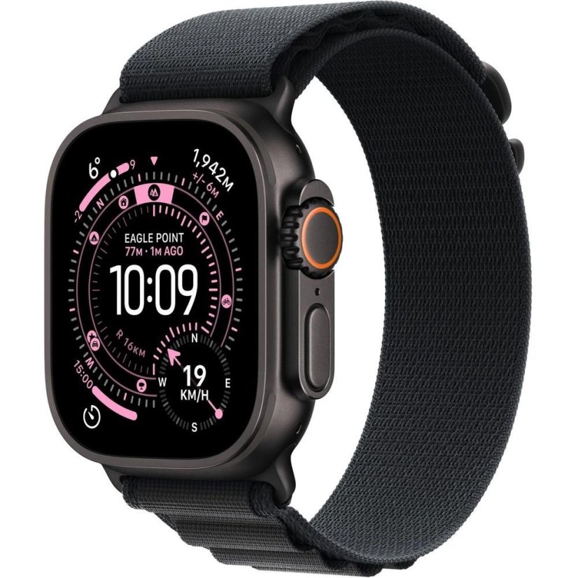 Apple Watch Ultra 3 GPS + Cellular 49mm Black Titanium Case with Black Alpine Loop - Large