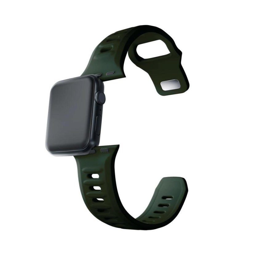 3mk Silicone Watch Strap pro Apple 42/44/45/49 mm Dark Green