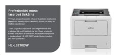 BROTHER tiskárna laserová mono HL-L6210DW - A4 50ppm 1200x1200 256MB 520listů LAN USB WIFI DUPLEX