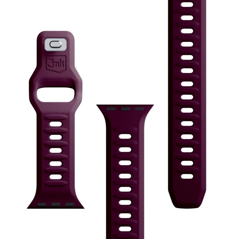 3mk Silicone Watch Strap pro Apple 42/44/45/49 mm Mulberry