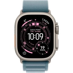 Apple Watch Ultra 3 GPS + Cellular 49mm Natural Titanium Case with Light Blue Alpine Loop - Large