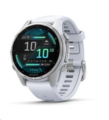 Garmin fenix® 8 – 43 mm, AMOLED, Silver / Whitestone se silikonovým řemínkem, EU