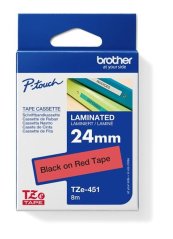 BROTHER TZE451 - kazeta TZ šířky 24mm, laminovaná TZE-451, červená/černé písmo