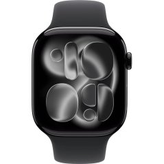 Apple Watch Series 11 GPS 46mm Jet Black Aluminium Case with Black Sport Band - M/L