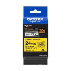 BROTHER TZES651 - kazeta TZ šířky 24mm, extrémně adhesivní lamino TZE-S651, žlutá/černé písmo
