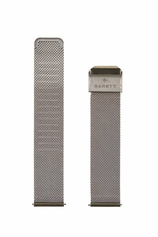Garett univerzální řemínek 18 mm, stříbrný kovový, typ Mesh