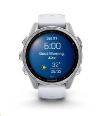 Garmin fenix® 8 – 43 mm, AMOLED, Silver / Whitestone se silikonovým řemínkem, EU