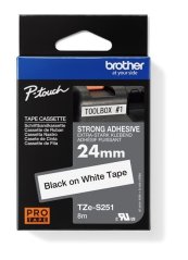 BROTHER TZES251 - kazeta TZ šířky 24mm, extrémně adhesivní llamino TZE-S251, bílá/černé písmo