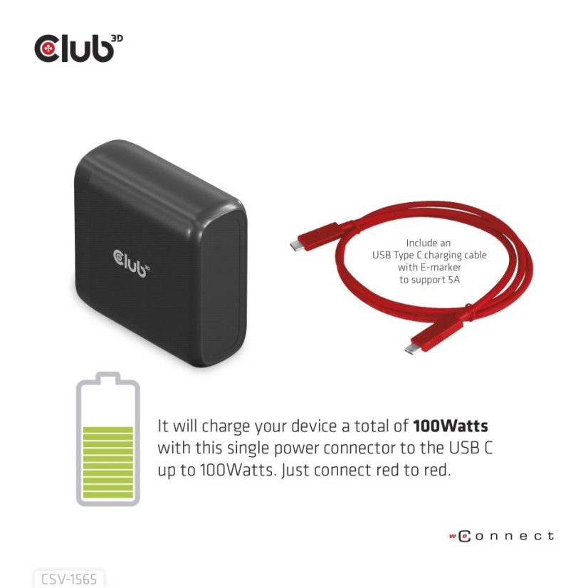 Club3D Dokovací stanice USB-C, Triple Display DP 1.4 Alt mode Smart PD3.0 Charging Dock with 100 Watt PS