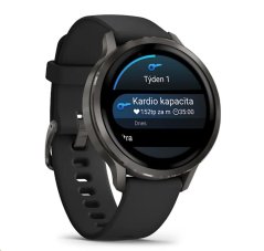 Garmin Venu® 4 - 41 mm Slate a Černý silikonový řemínek