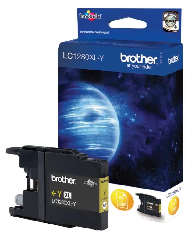 BROTHER INK LC-1280XLY Ink žlutý pro MFC-J6910DW, 1 200 str.