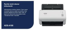 BROTHER skener ADS-4100 DUALSKEN A4 35ppm/70dual 600x600 60ADF USB