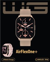 WG - Chytré hodinky WG AirFlexOne+, dámské, 2x řemínek, zlatá