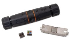Spojka vodotěsná STP RJ45, Cat5E, Cat6, Cat6A, krytí IP68