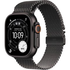 Apple Watch Ultra 3 GPS + Cellular 49mm Black Titanium Case with Black Titanium Milanese Loop - Large