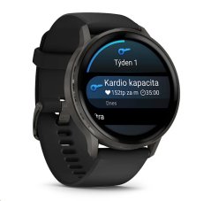 Garmin Venu® 4 - 45 mm Slate a Černý silikonový řemínek