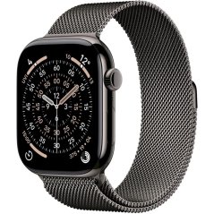 Apple Watch Series 11 GPS + Cellular 46mm Slate Titanium Case with Slate Milanese Loop - S/M