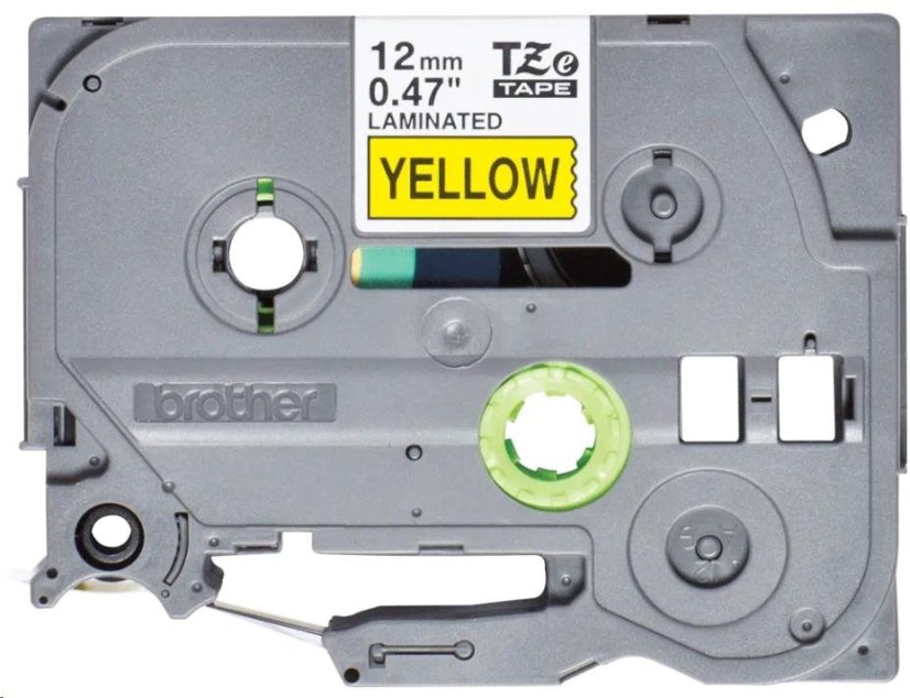 BROTHER TZE631S - kazeta TZ šířky 12mm, laminovaná TZE-631S, žlutá/černé písmo - 4metry