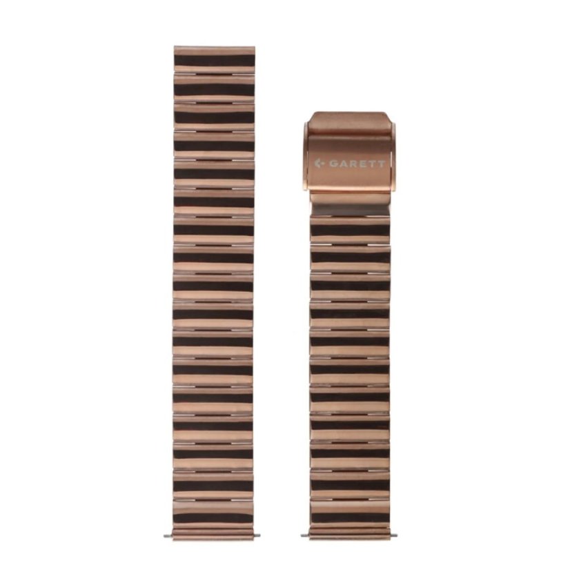 Garett univerzální řemínek 18 mm, zlatorůžový kovový, typ Solid rose gold