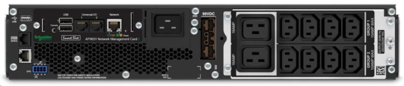 APC Smart-UPS SRT 3000VA RM 230V, On-Line, 2U, Rack Mount (2700W) Network Card AP9641