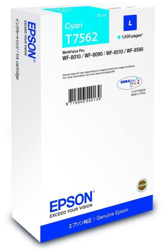 EPSON Ink bar WF-8xxx Series Ink Cartridge L Cyan - 1500str. (14 ml)